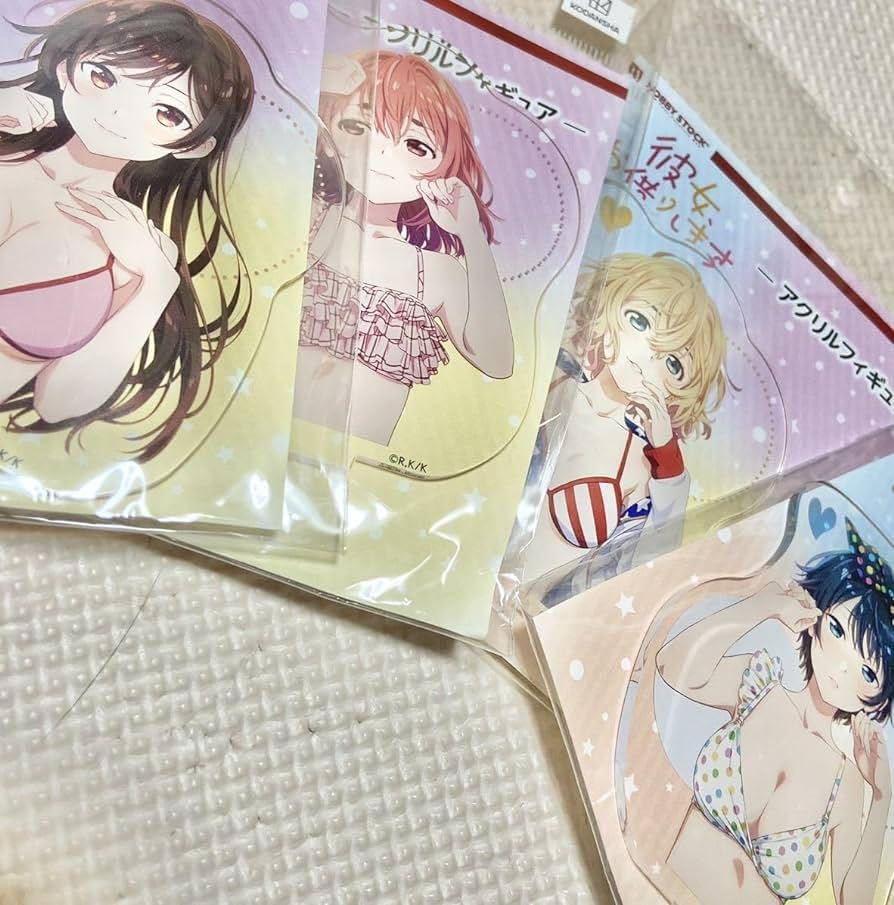 講談社 - 彼女お借りします かのかり  アクリルスタンド 水着ver.  4点セット Amazon | 彼女 お借りします アクリルスタンド 水着ver 全種